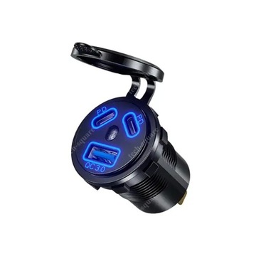 USB-розетка для зарядки QC 3.0 + 2xPD 108 Вт 12 В/24 В