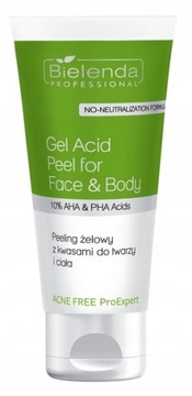 BIELENDA ACNE FREE PEELING ŻELOWY DO TWARZY I CIAŁA 150ML Z KWASAMI