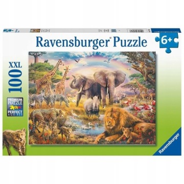 Sada Puzzle 100 dílků Relaxační skládačka Divoká Zvířata Obrázek