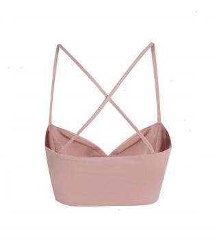 New Look uiq top imitacja skóry bralet różowy crop XS XTR