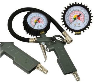Накачивающий пистолет с большим манометром.