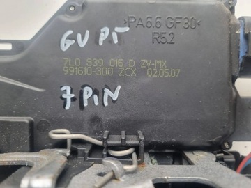 VOLKSWAGEN GOLF V ZÁMEK DVEŘE PRAVÝ ZADNÍ 7L0839016D 7 PIN