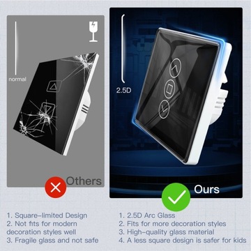 TUYA RF433 WiFi выключатель шторки Сенсорная панель