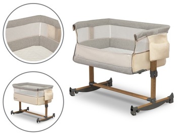 Lionelo Leonie Бежевый Песок Серый приставная кровать