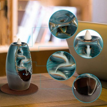 KOMINEK ZAPACHOWY CERAMICZNY WODOSPAD Z DYM UKADZIDŁO STOŻKOWE PŁYNĄCE KNOT