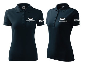 damska koszulka polo PIELĘGNIARKA czepek S
