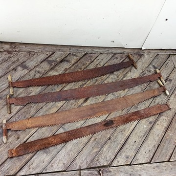 Stara piła do cięcia drewna tartaczna Moja Twoja do drewna DIY PRL