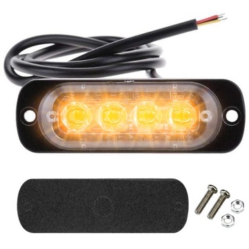 LAMPA OSTRZEGAWCZA 4 LED LAWETA POMOC STROBOSKOP 18 TRYBÓW ŚWIECENIA IN241
