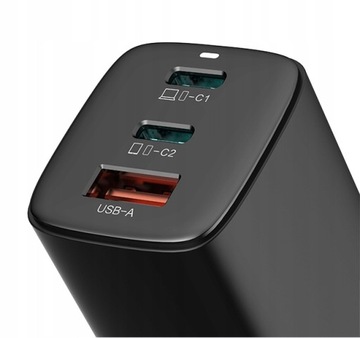 Сетевое зарядное устройство Feegar GaN 65W 3xUSB QC PD TypC