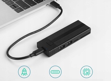 Корпус M2 SSD Внешний твердотельный накопитель SATA NVME с двойным протоколом USB3.2
