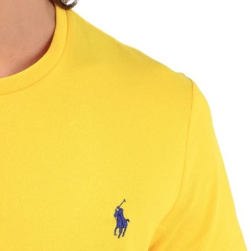 T-shirt męski okrągły dekolt POLO RALPH LAUREN żółta rozmiar S NA LATO HIT