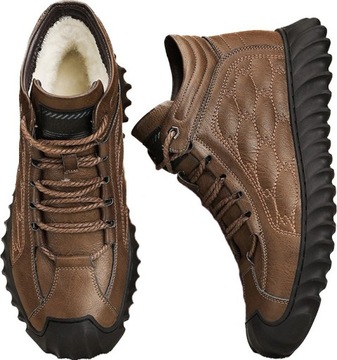 MĘSKIE CIEPŁE SKÓRZANE BUTY W ZIMOWYCH SKÓRZANYCH BUTACH BUSINESS CASUAL