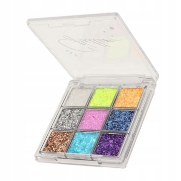 Палитра теней с блестками 9 цветов.