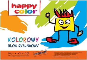 BLOK RYSUNKOWY A3 15 ARKUSZY KOLOR HAPPY COLOR GDD
