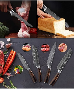 Кухонный нож с дамасским узором - 20см, Chef's Knife
