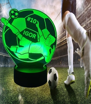 3D СВЕТОДИОДНЫЙ НОЧНИК ФУТБОЛИСТА С ИМЯ НОМЕРОМ ПОДАРОК ​​ДЛЯ ФУТБОЛЬНОГО ФАНАТЕЛЯ