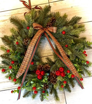 Wianek świąteczny na drzwi ozdoba stroik na stół girlanda prezent