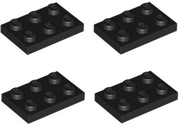 4You LEGO - 30213 PŁYTKA 2X3 CZARNY (4szt)