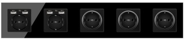 USB-РОЗЕТКА СТЕКЛЯННАЯ РОЗЕТКА 5X С USB-ЗАРЯДКОЙ 6X
