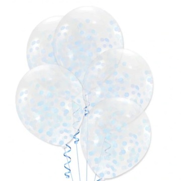 BALONY KONFETTI NIEBIESKIE 30 CM ZESTAW 10 SZT