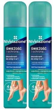 2 x NIVELAZIONE DEZODORANT DO STÓP 4W1 180 ML Działanie antybakteryjne