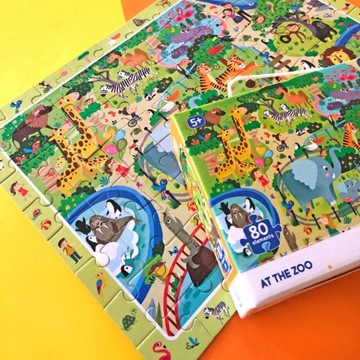 Puzzle Dodo Toys Observation 80 elementów Puzzle obserwacyjne 80 W zoo
