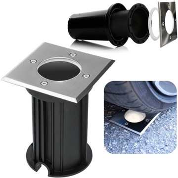 ZEWNĘTRZNA MOCNA LAMPA LED OGRODOWA GRUNTOWA CHODNIK PODJAZD IP65 GU10 230V