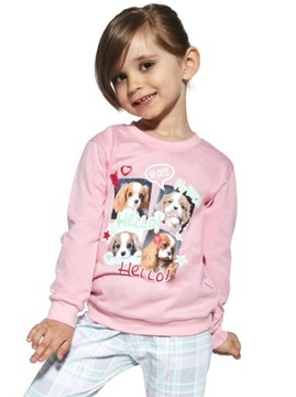 Piżama dziewczęca Cornette 592/167 My Doggy r. 158/164 pieski róż kratka