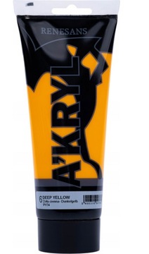 RENESANS A'KRYL Farba akrylowa 200 ml 06-Żółć Ciemna
