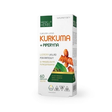 KURKUMA PIPERYNA Kurkumina Turmeric CZARNY PIEPRZ