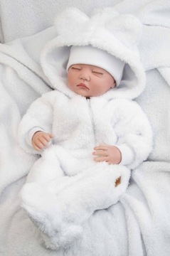 Переходный КРЕЩЕННЫЙ МЕХОВЫЙ КОСТЮМ, белый 74