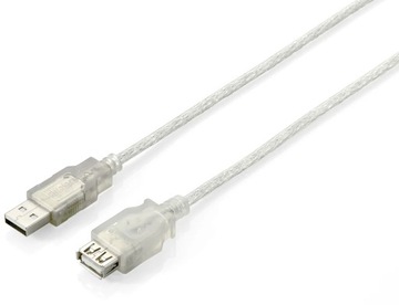 Equip 128751 kabel USB 3 m USB 2.0 USB A Srebrny, Przezroczysty
