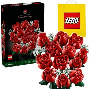 LEGO KLOCKI ICONS 10328 Bukiet 12 Róż - Kwiaty Róże na Dzień Matki Komunia