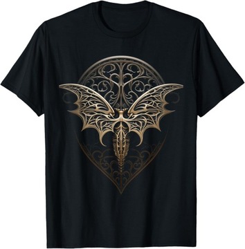 Koszulka z nadrukiem z motywem graficznym „Bat Animal Art Mandala” i nietoperzem, 3XL