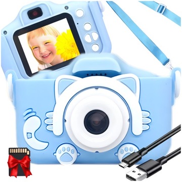 APARAT DLA DZIECI CYFROWY FOTOGRAFICZNY KOTEK KOT +KARTA 32GB NA PREZENT