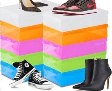 Коробка для обуви, 10шт, органайзер для обуви, разноцветный, прозрачный