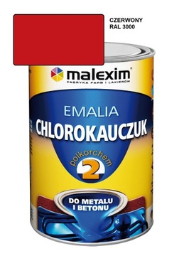 Emalia chlorokauczuk 10L CZERWONY RAL 3000