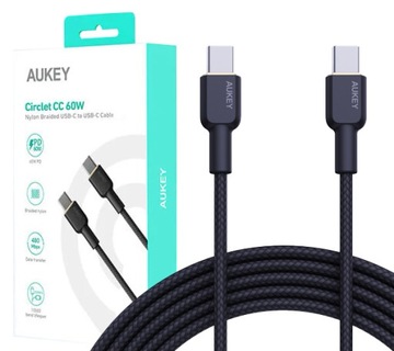 AUKEY CB-NCC2 kabel USB-C Type-C Power Delivery PD 60W 3A 1.8m Nylon