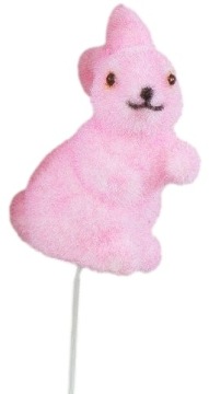 РОЗОВЫЙ СИДЯЩИЙ КРОЛИК ПИК 6 СМ ПАСХАЛЬНЫЙ ЗАЯЦ