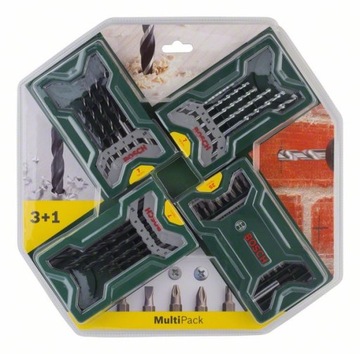 Набор сверл и бит Bosch X-Line для металла, дерева, бетона, упаковка в нескольких упаковках