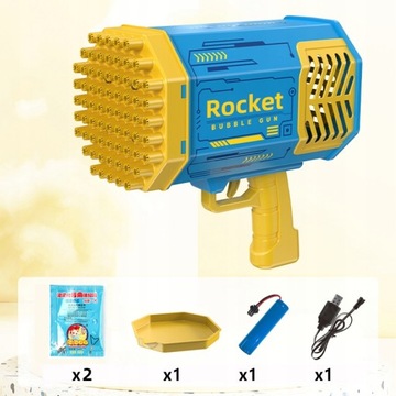 Bubble Gun Rocket 69 otworów bańki mydlane pistole