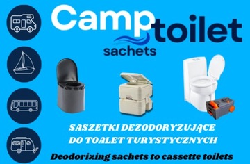 CHEMIA 20 szt CAMPTOILET DO TOALETY TURYSTYCZNEJ SASZETKI + Papier 6 rolek