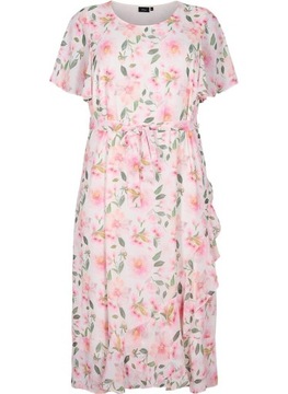 WIZYTOWA SUKIENKA 2W1 PIĘKNE KWIATY ZIZZI PLUS SIZE 833A 58