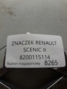 RENAULT SCENIC II ZNAKY ZNAK