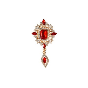 Kryształ Rhinestone Angle Tears Czerwona broszka z kamieni
