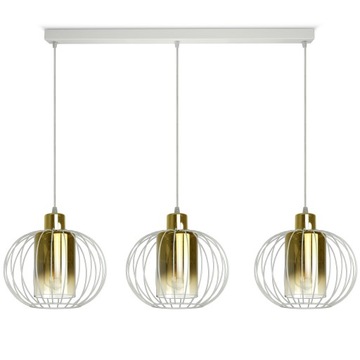 Lampa Wisząca Żyrandol Druciana Szklana Kolory LED