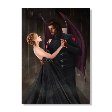 Plakat Seria ACOTAR Sarah J Maas malarstwo na płótnie plakat Feyre i Rhysan