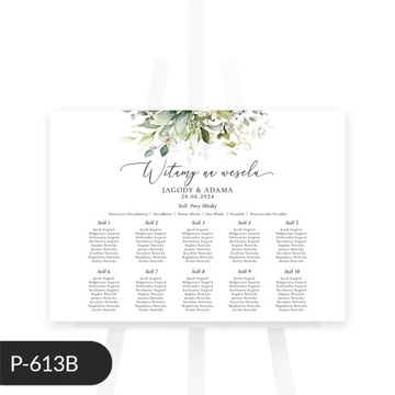 Plakat Powitalny Weselny, Eukaliptus, 50x70