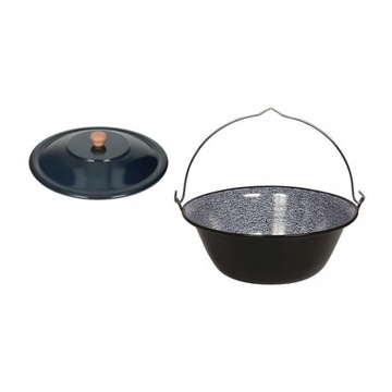 GRILL TRÓJNÓG OGRODOWY RUSZT INOX PALENISKO 80.KOCIOŁEK EMALIOWANY 8L