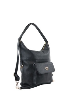 I5030 Torebka damska plecak 2w1 klasyczna na ramię Chiara Design - czarna
